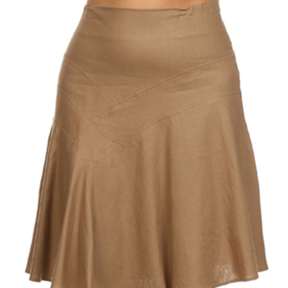 Linen Blend A-Line Skirt